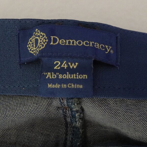Democracy Slim Jeans Women's Plus Size 24W Blue Denim Stretch High Rise Straight - Picture 8 of 13